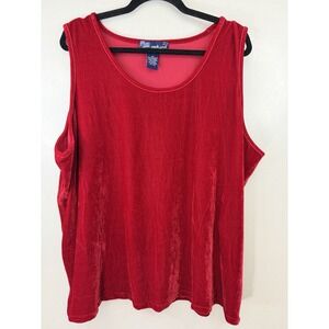 NWOT Susan Graver Plus Size Red Velvet Tank Size 3X  Holiday Christmas